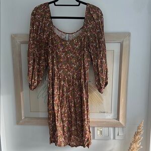 Rachel Pally Brown Sundress with Bishop Sleeves